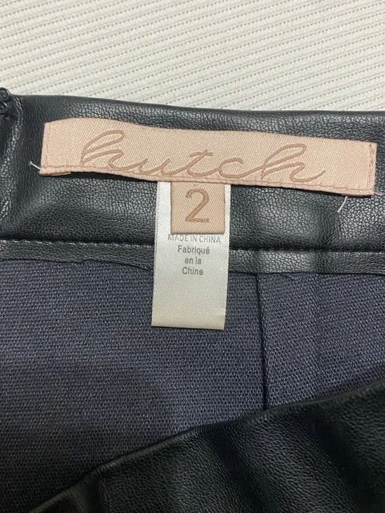 Anthropologie Hutch Faux Leather Pleather Black Flared Pants - Picture 5 of 6